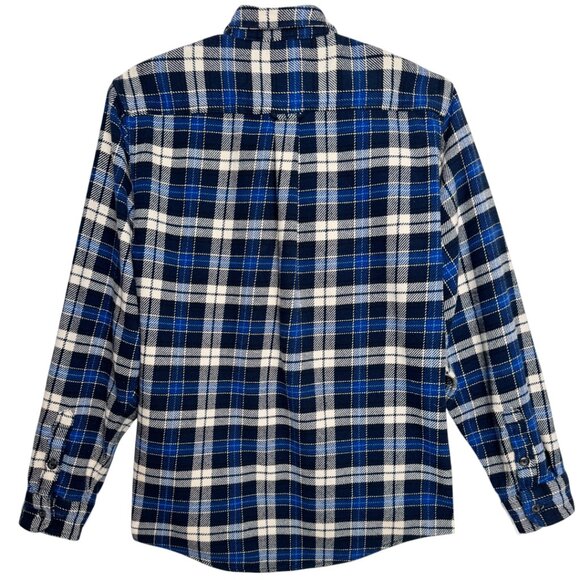 ORVIS HEAVYWEIGHT FLANNEL SHIRT SHACKET BLUE PLAIID CABINCORE CHORE HERITAGE L - Picture 3 of 9